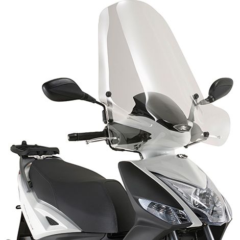 Parabrisas Kappa para Kymco Agility 50-125-150, 72 x 66 cm, transparente. Requiere soporte A440AK para modelos '08-'13 y A6119AK para modelos '14-'24.
