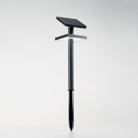 Poteau Solaire En Aluminium Avec Panneau Solaire Orientable Et Capteur Crépusculaire Graphite 3000K (1/4)