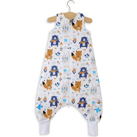 Saco de dormir para bebé con piernas, de algodón, aislante, talla L (9-24 meses), TOG 2.5 - ositos de peluche azul marino (1/4)