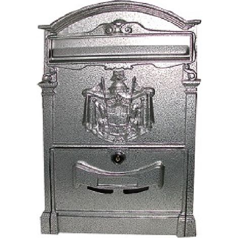 CASSETTA POSTALE IN ALLUMINIO PER ESTERNI RESIDENCE cm.25x9x41h. colore grigio