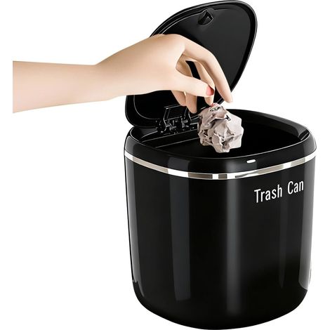 Poubelle De Bureau Avec Couvercle Poubelle 2.6L Pour Déchets Corbeille Et Bacs À Déchets Pour Cuisine Bureau Chambre Voiture Intérieur Extérieur (1/5)