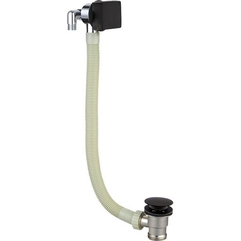 RAK Square Overflow Bath Filler with Click Clack Waste - Black (1/2)