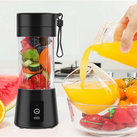 Blender portable, blender personnel blanc, idéal pour les smoothies et les milkshakes, mini blender électrique, batterie rechargeable USB 4000 mAh, six lames 3D, 380 ml (1/5)