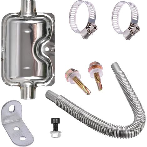 Silencieux d'échappement 24 mm + tuyau d'échappement de 60 cm pour générateur d'électricité, tuyau d'échappement de voiture, chauffage auxiliaire, kit de silencieux, accessoires de chauffage de (1/5)