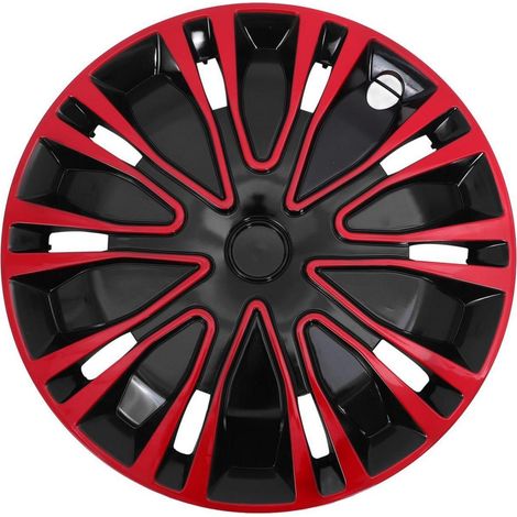 Radkappe 14 Zoll Rot Schwarz Zweifarbig für PKW SUV LKW Einfache Montage (1/5)