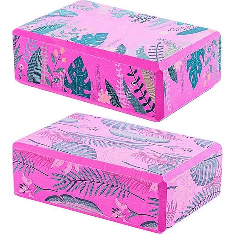 Ensemble de 6 blocs de yoga rectangulaires pour le fitness, de couleur rose. (1/5)