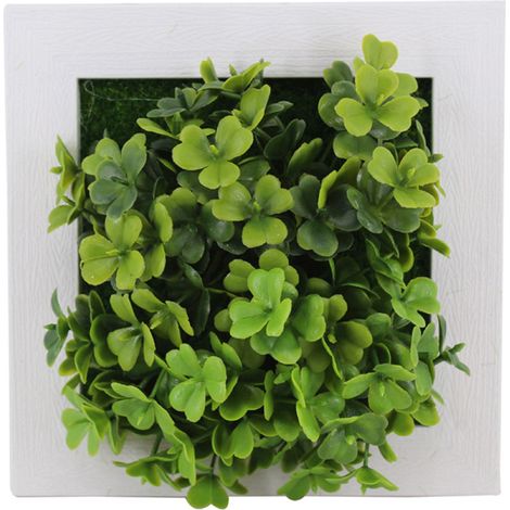 Cadre photo mural artificiel 6x6 pouces avec fleur artificielle, pot de fleurs décoratif vertical pour la maison ou le bureau. (1/5)