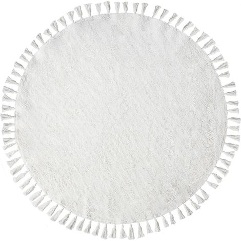 Teppich MITSOBI Weiß ø 120 cm Baumwolle