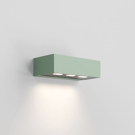 Forward Lampada da Parete Esterna 3 Luci Asimmetrica in Alluminio Colore Salvia, Design Moderno per Illuminazione Facciate e Percorsi 15,5W 3000K