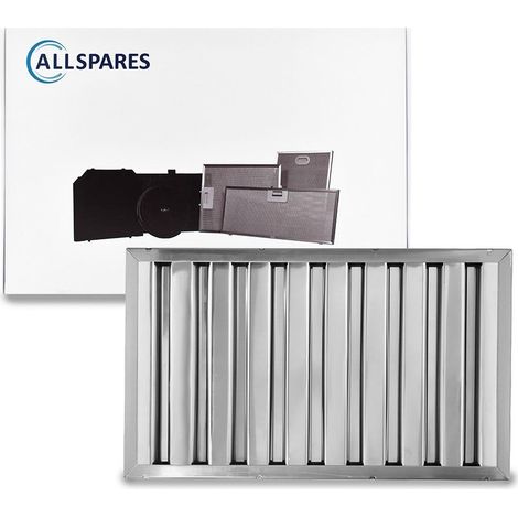 Filtro de láminas AllSpares sin asas apto para campanas extractoras de hostelería (Tipo B) 300x500x25mm (1/2)