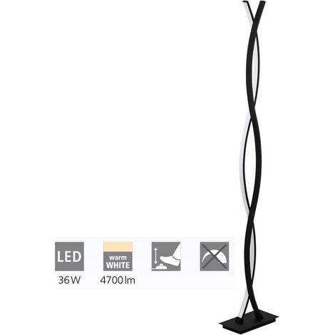 Piantana Moderna Lasana 3 Acciaio Nero Luce Led Integrato 36W (1/4)