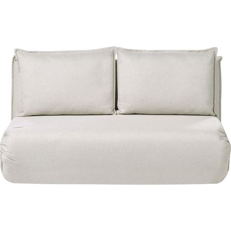 Schlafsofa 2-Sitzer ROROS Kunstleinen Cremeweiß (1/5)