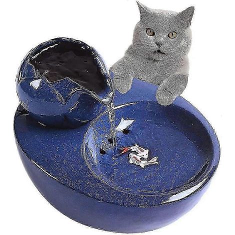 Fontaine à eau pour chat avec distributeur d'eau poivrée à circulation automatique, portable, hygiénique, filtre remplaçable, abreuvoir en forme de fleur. (1/5)