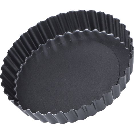 Moule à Tarte Ronde Antiadhésif en Acier au Carbone, Fond Amovible pour Pizza et Gâteaux (23 cm) (1/5)