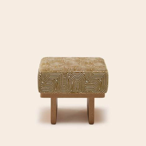 Tabouret en Bois et chenille bicolore Klark ANCA (1/4)