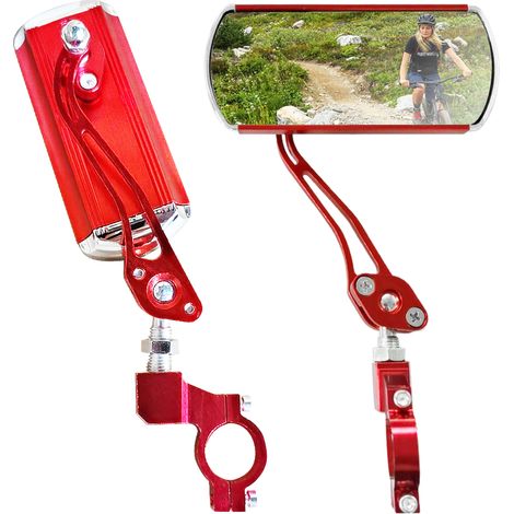 Set aus 2 verstellbaren und drehbaren Fahrradspiegeln, breiter Betrachtungswinkel, aus Aluminiumlegierung, für mehr Sicherheit