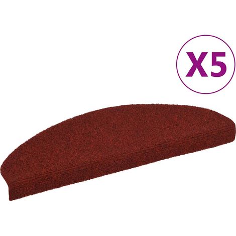 Maison Exclusive - Tappetini per scale autoadesivi 5 pz 65x21x4 cm Bordeaux Rosso (1/5)