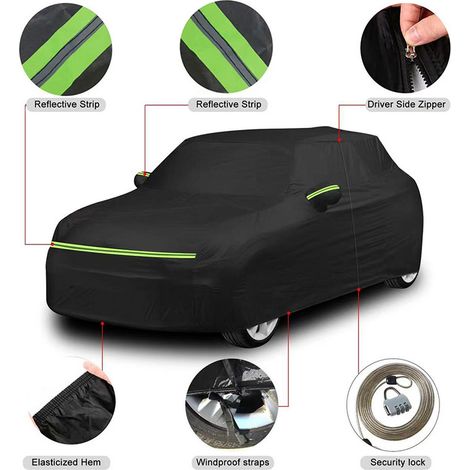 Bâche Voiture Exterieur Imperméable Coton Respirant pour SUV 490X190x180cm Taille YXL (1/5)