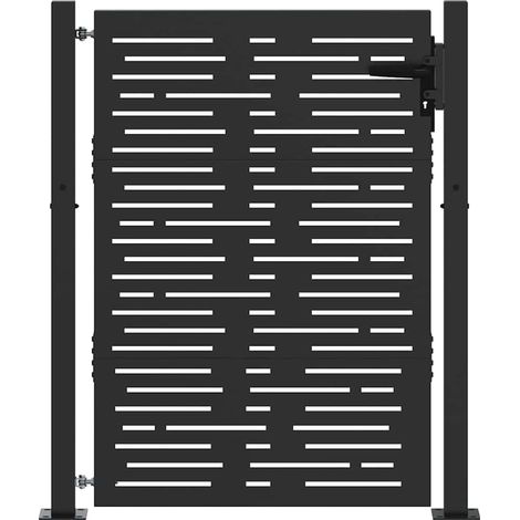 Maison Exclusive - Gartentor Schwarz 110 x 130 cm Pulverbeschicht
