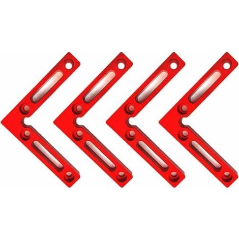 Lot de 4 équerres de positionnement à 90 degrés en alliage d'aluminium 11,9 x 11,9  - Équerres de serrage à angle droit pour le travail du bois