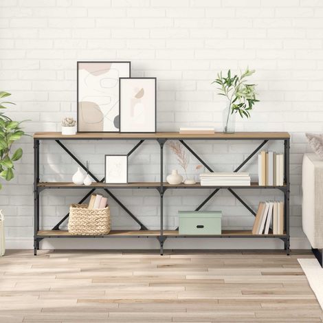 vidaXL Mesa Consola Roble artisan 160 x 30 x 75 cm (1/5)