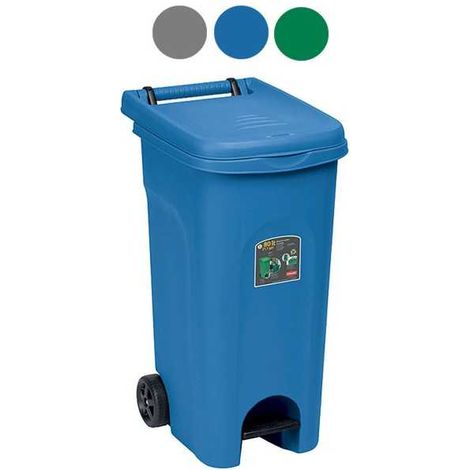 Bidone Urban Quadro con Pedale Grigio L 80 Stefanplast