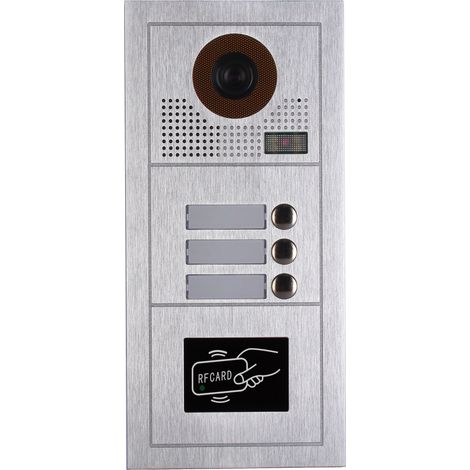 VIDEOCITOFONO 2 FILI 1 2 3 4 MONITOR LCD TOUCH FAMILIARE BIFAMILIARE CONDOMINIALE TELECAMERA (1 Unita Esterna Trifamiliare) (1/4)