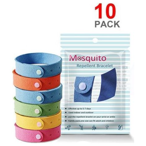 Bracelet anti moustique Idéal pour les activités en plein air Sachet de 10 bracelets en microfibre pour enfants et adultes Pratique et ludique (1/5)
