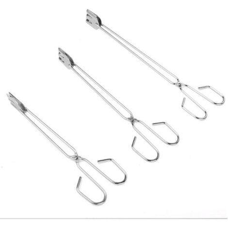 Pair Outils pratiques pour Barbecue Type ciseaux en acier inoxydable, pince à aliments grillés, accessoires de Barbecue, pince Portable, ensemble de 3 pièces (1/4)
