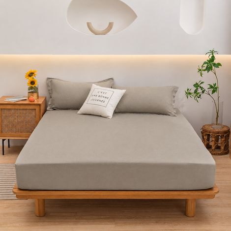 Drap-housse 180x200x30 cm couleur unie modèle 8 8 180 200 30cm 200 g – Livraison gratuite