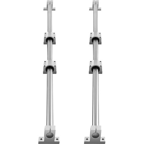 Mophorn Set di guide lineari, SFC16 1000 mm, 2 pezzi di guide SFC16 da 39,4 pollici, 4 pezzi di blocchi di scorrimento SC16, 4 pezzi di supporti per guide, kit lineare per macchine CNC automatizzate