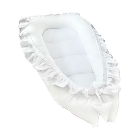 Nido-bozzolo in cotone con volant (bianco) (1/3)