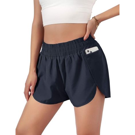 1 Short femme,short running,taille élastique,séchage rapide,poches,yoga (1/5)