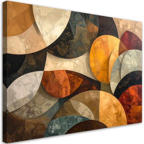Quadro su tela, Astrazione geometrica moderna nei toni del beige e del marrone, 30x20 (1/5)