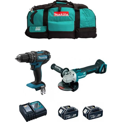 MAKITA Kit MK205 (DHP482 + DGA504 + 2 x 5,0 Ah + DC18RC + LXT600) (1/5)