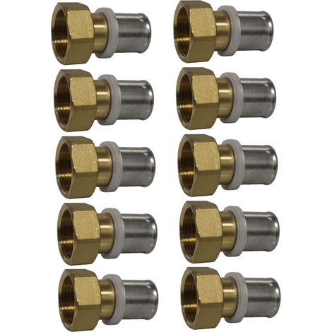 Lot de 10 raccords multicouche à sertir femelle écrou libre (20/27) 3/4" - Ø20x2,0-MULTIPEX (1/4)