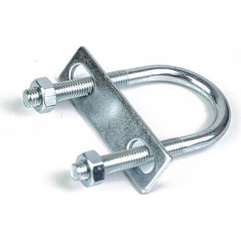 Lot de 10 boulons ronds en U en métal, boulons M6 galvanisés en forme de U avec écrous, plaque et rondelle pour la fixation de tuyaux, intérieur de 25 mm, hauteur 70 mm (1/5)