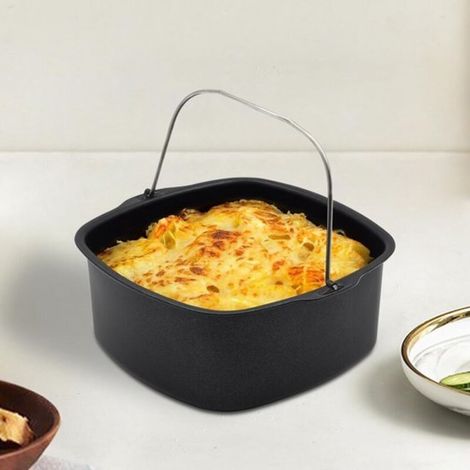 Moule à gâteau pour friteuse à air chaud de 18 cm (7 pouces), moule antiadhésif pour gâteau, compatible avec le panier de cuisson pour gâteau Instant Pot, accessoires pour friteuse à air chaud (18 cm) (1/5)
