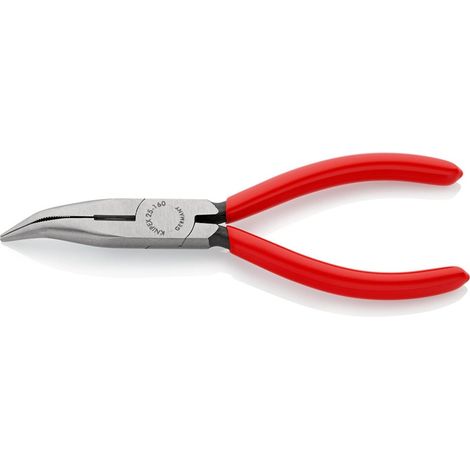 Flachrundzange L.160mm flach/rund 40Grad gew.pol.Ku.-Überzug KNIPEX 2521160 (1/2)