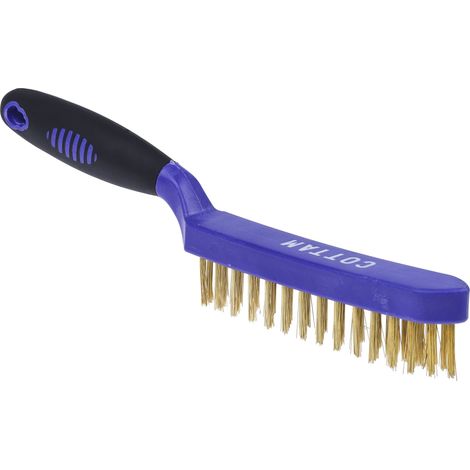 Brosse métallique RS PRO en Laiton 80mm Bleu 4 Rangs ( Prix pour 1 )
