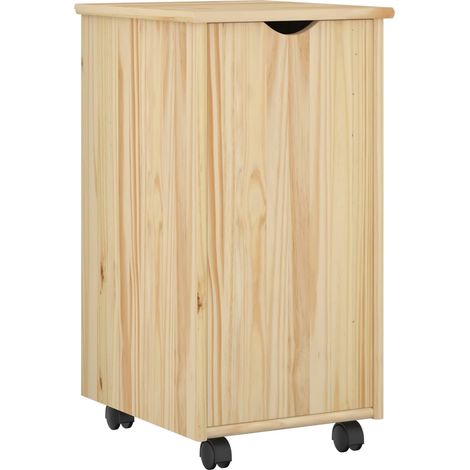 Gabinete rodante Marrón 34 x 39 x 65,5 cm Madera de Pino Macizo vidaXL