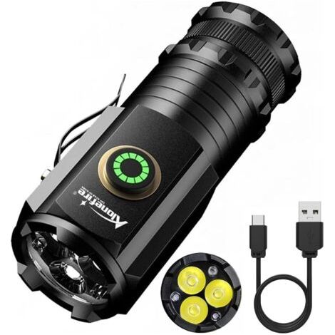 X23 Mini Lampe de Poche LED USB-C Rechargeable Petite Lumineuse 5 Modes Lampe Stylo Portatif Etanche Longue Durée de Vie des Piles avec Aimant de Queue, Clip, Pile pour Extérieur, Randonnée (1/5)