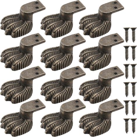 12 patins de pieds de meubles en bois couleur bronze, adaptés aux meubles de maison (couleur bronze) (1/5)