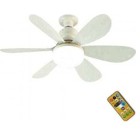 Ventilateur de plafond avec éclairage et télécommande, 40 W, culot E27, LED à intensité variable pour chambre à coucher (1/5)