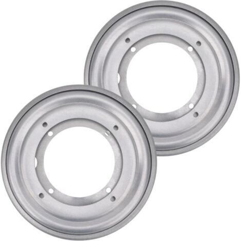 Set of 2 round swivel plates, 13.8 cm (5.5 inches), silver swivel base, turntable base for swivel table, tray, kitchen (1/5)