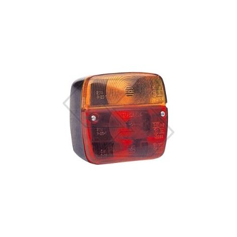 Fanale posteriore 3 luci sinistro 105x95x50mm per cabina trattore agricolo