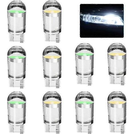 Lot de 10 ampoules LED W5W 194 T10 à culot W5W, faciles à installer, pour plaque d'immatriculation (12 V).