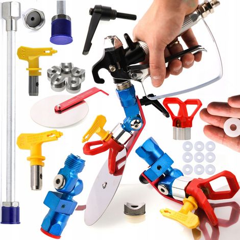 Set Accessori Verniciatura con Odcinarka, 2 Ugelli, Protezione, Lancia 30cm – Compatibile con Vernici Acriliche, Emulsioni, Uretani, Epoxidi, Lattice (1/5)
