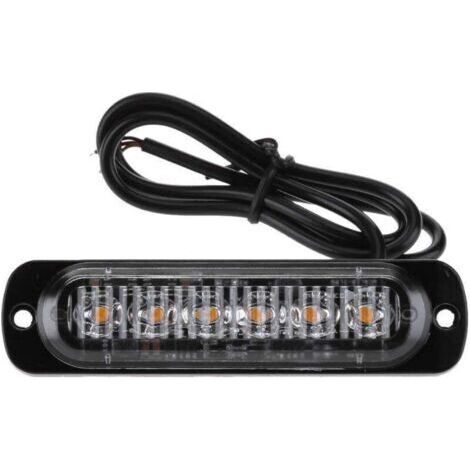Lot de 2 feux de position latéraux 6 LED pour feux de position avant arrière universels pour camion, caravane, camping-car, camion, voiture, bus (jaune),11228mm (1/4)