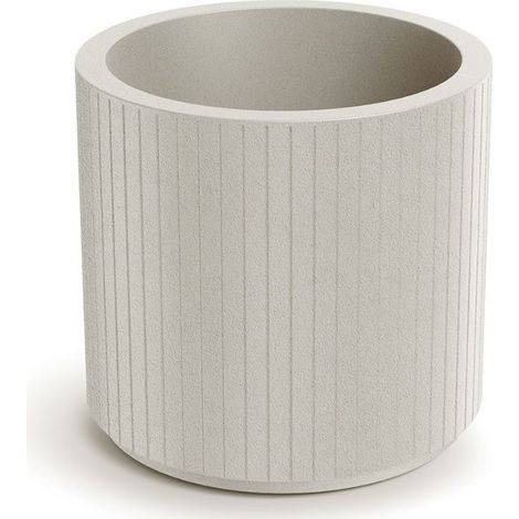 Pot de Fleurs Rond TCR48 - 48 cm - Sable Coloré - Plastique Durable - Capacité 34 L